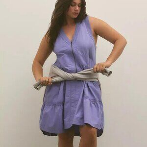 Anthropologie Lavender Zip-Front Mini Dress